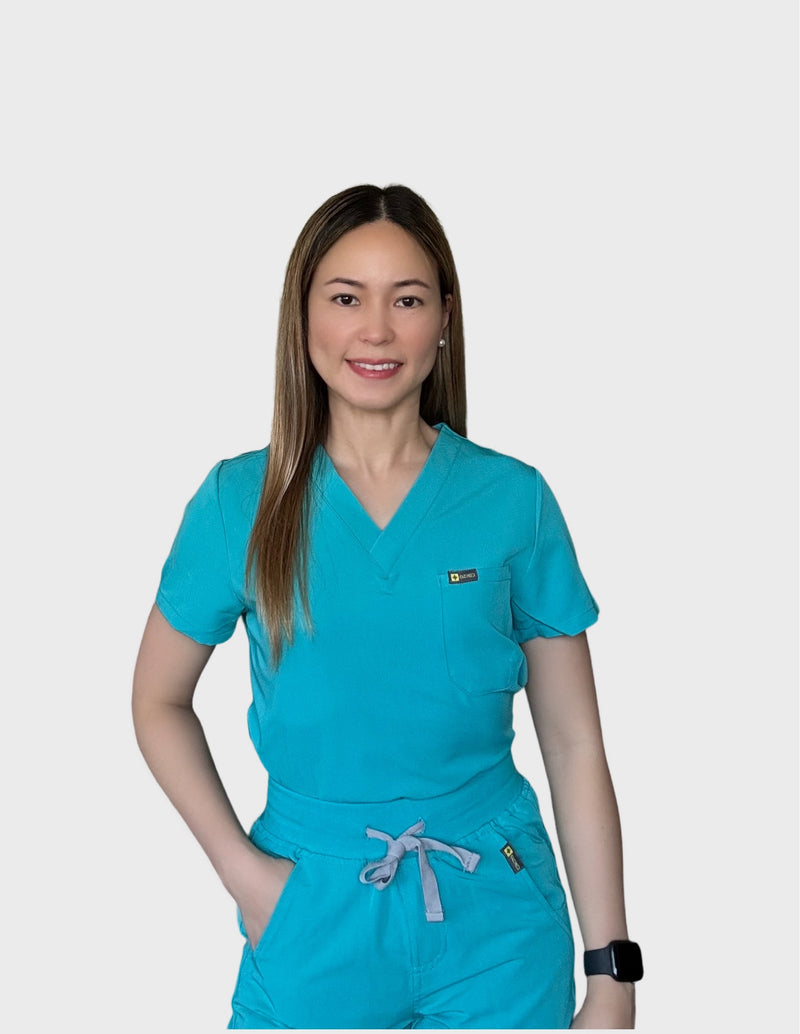 Teal Beryl Scrub Top