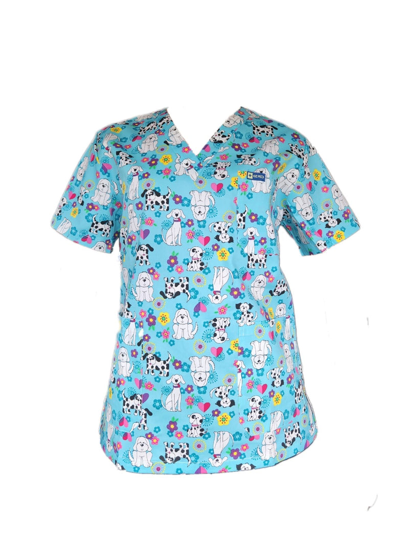 Arctic Woof Fun Scrub Top