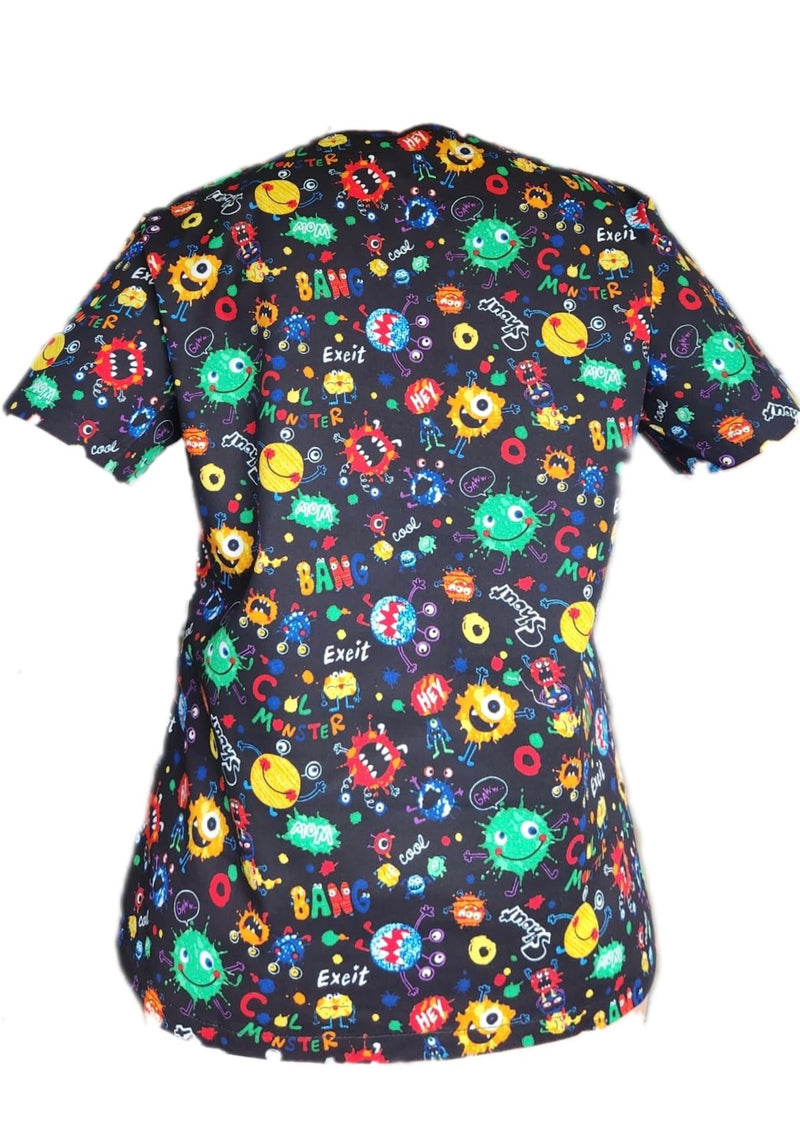 Ebony Virus Fun Scrub Top