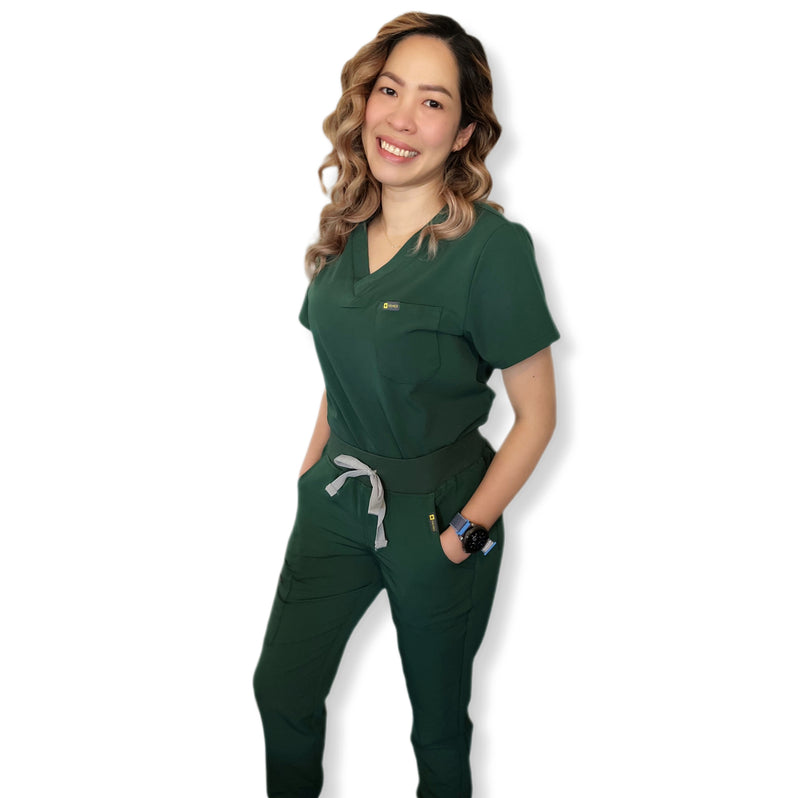 Hunter Green Jogger Scrubs Pants