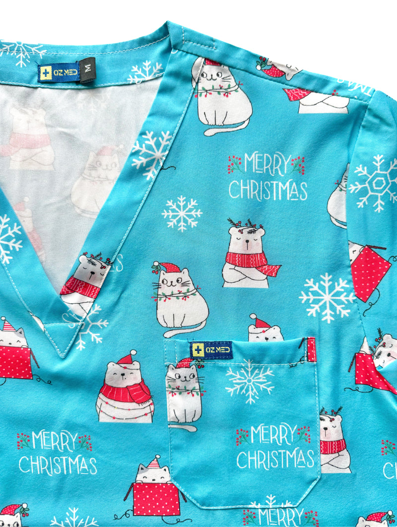 Snow Flakes Christmas Scrubs