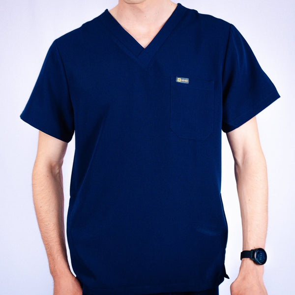 Navy Azure Scrub Top