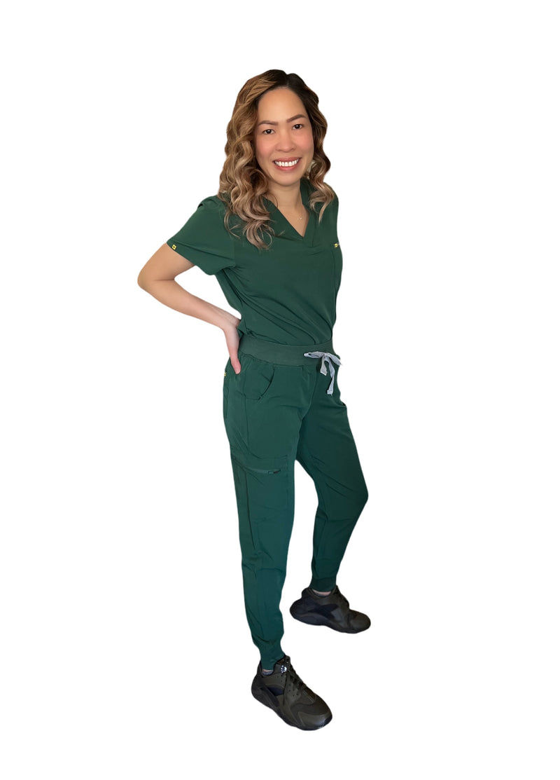 Hunter Green Jogger Scrubs Pants