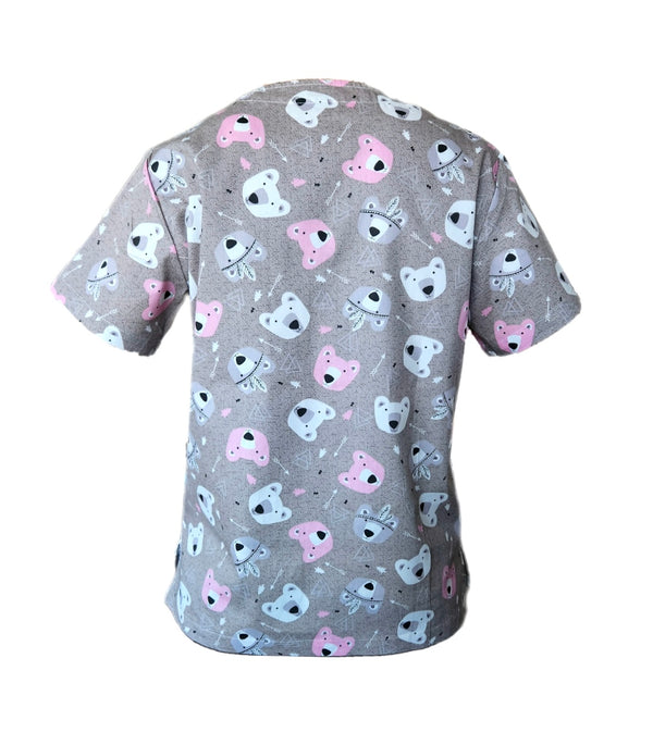 Cuddly Bear Fun Scrub Top