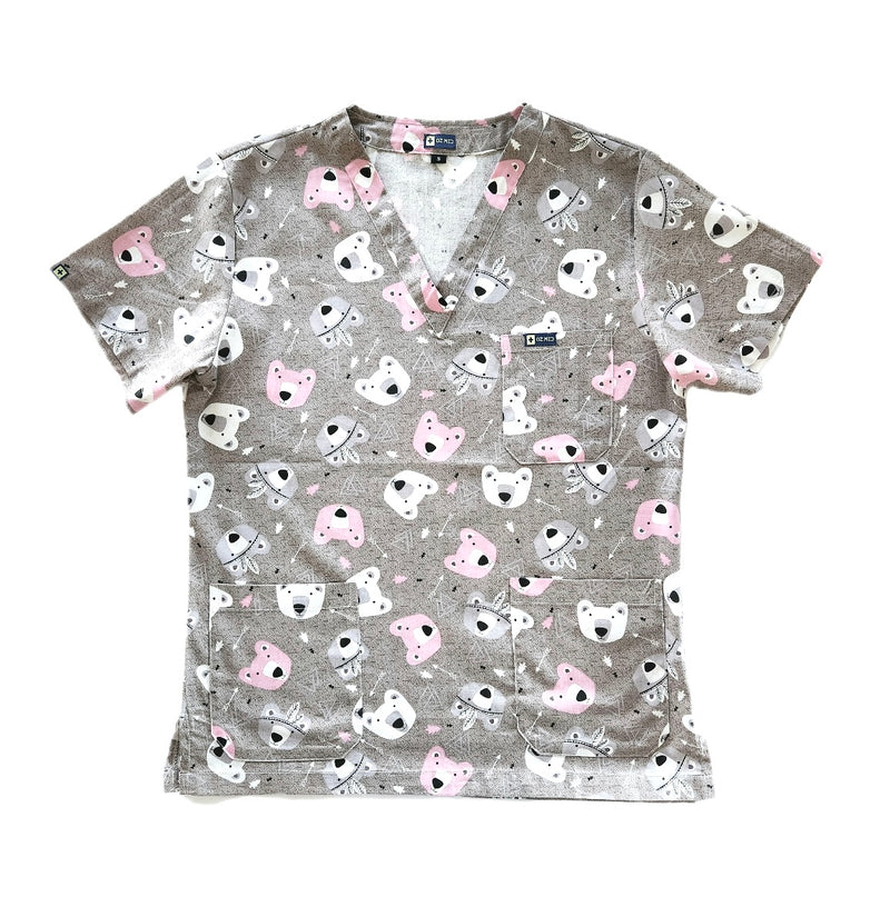 Cuddly Bear Fun Scrub Top