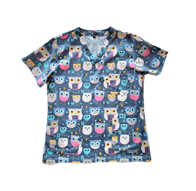 Hoot Fun Scrub Top