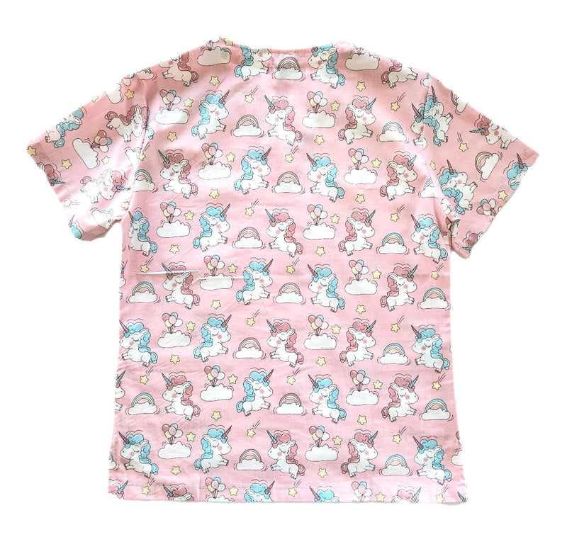 Blush Unicorn Fun Scrub Top