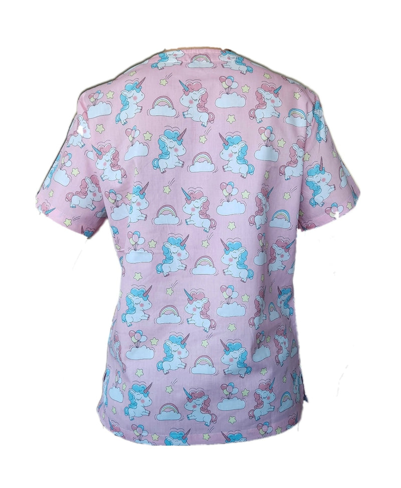 Blush Unicorn Fun Scrub Top