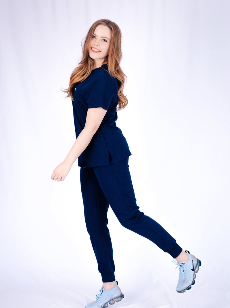 navy blue women scrubs