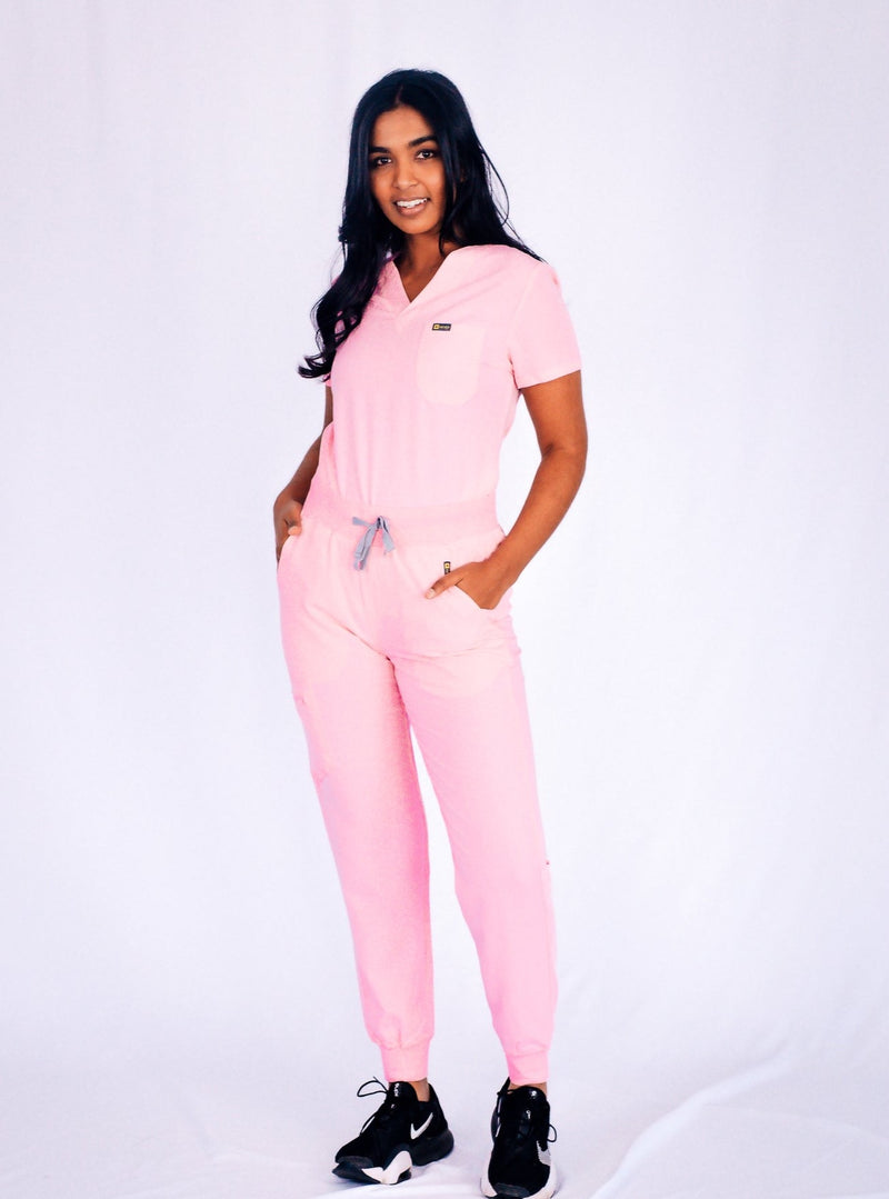 women pink scrubs